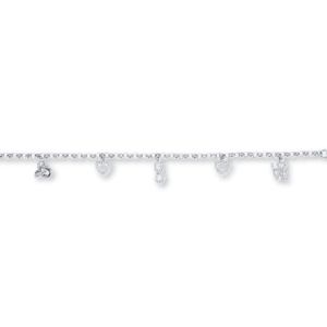 SILVER CZ CHARM BRACELET
