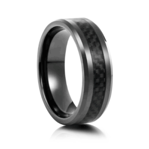 TUNGSTEN 8MM BLACK CARBON FIBRE INLAY